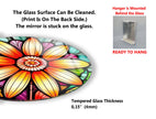 Stained Flower Round Tempered Glass Wall Art