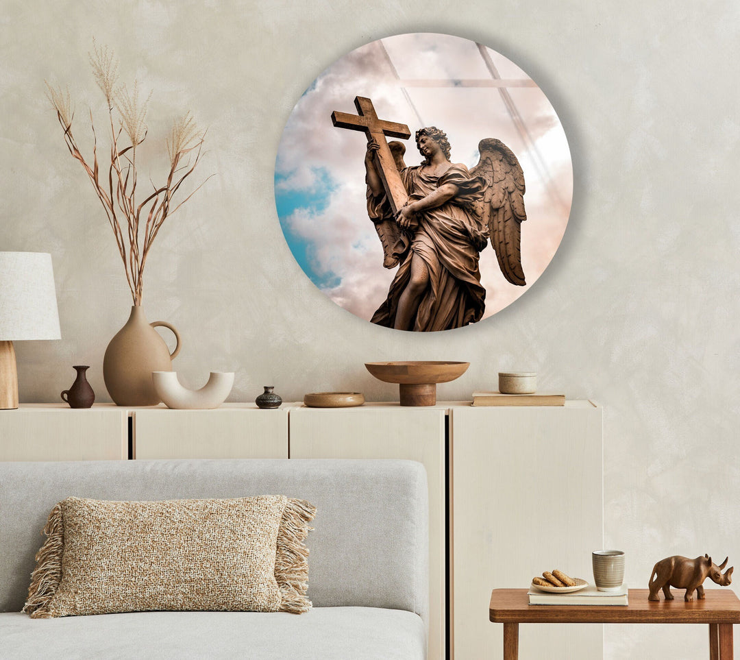 Christian Round Glass Wall Art photo print on glass, prints on glass wall art
