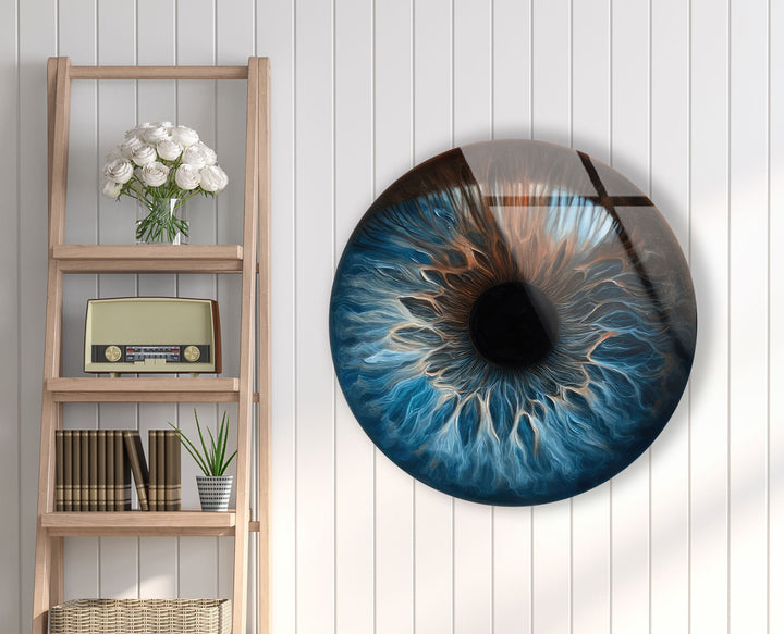 Eye Round Blue Glass Wall Art glass pictures for Wall, glass prints wall art
