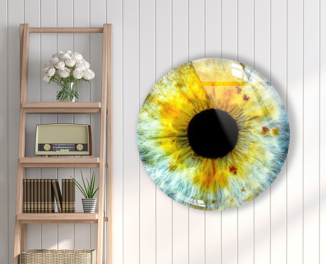 Colored Eye Round Glass Wall Art stained glass wall art, stained glass wall decor
