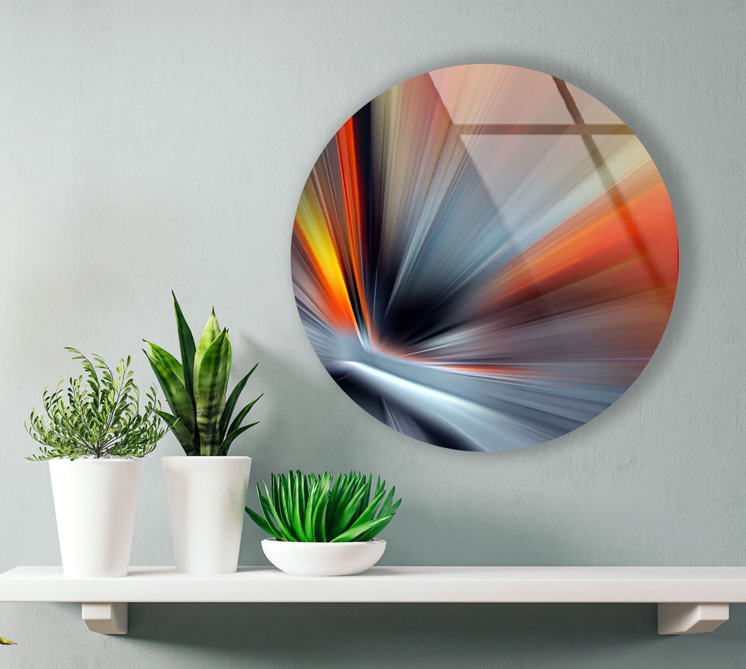 Abstract Round Silver Glass Wall Art glass photo prints, glass picture prints
