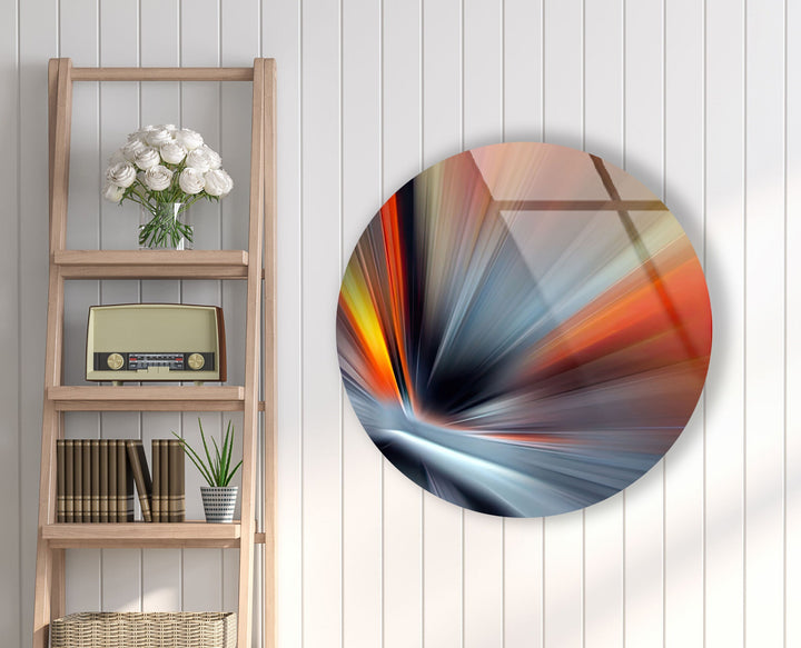 Abstract Round Silver Glass Wall Art glass image printing, glass prints from photos
