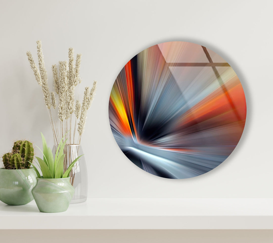 Abstract Round Silver Glass Wall Art glass pictures for Wall, glass prints wall art
