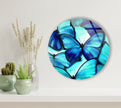 Butterfly Round Tempered Glass Wall Art