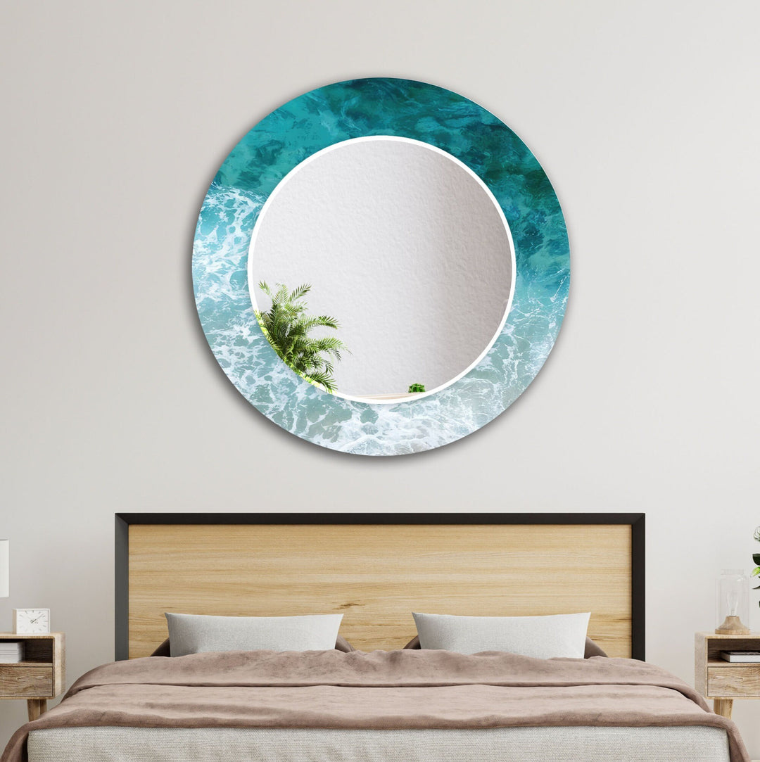 Waves Round Wall Mirror Square Wall Mirror
