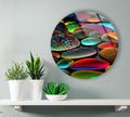 Zen Spa Stones Round Tempered Glass Wall Art