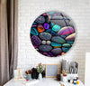 Zen Spa Stones Round Tempered Glass Wall Art