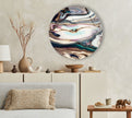 Abstract Round Tempered Glass Wall Art