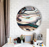 Abstract Round Tempered Glass Wall Art