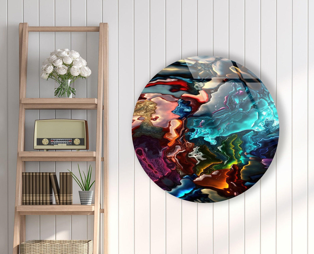 Stained Round Oil Art Colored Glass Wall Art stained glass wall art, stained glass wall decor
