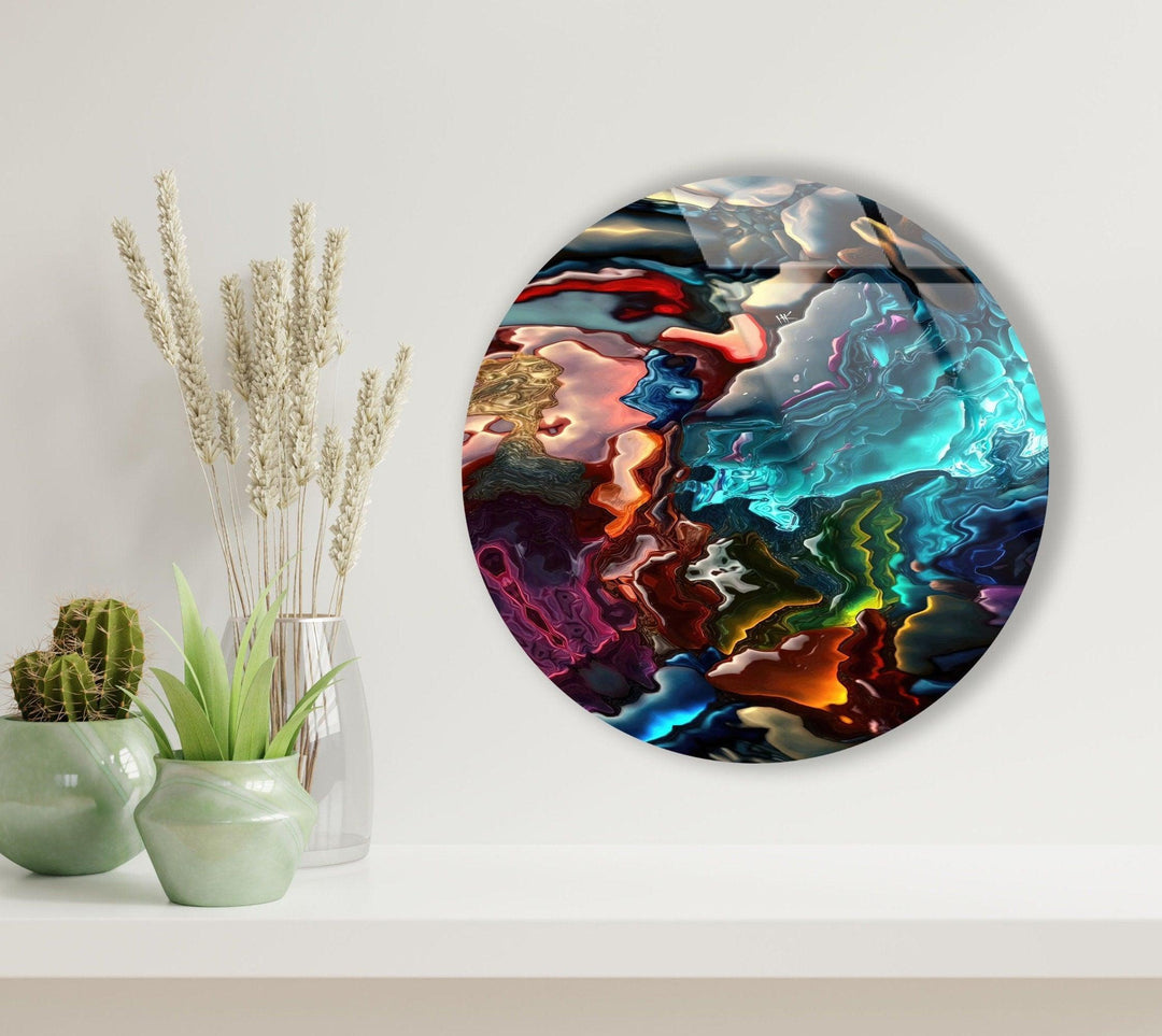 Stained Round Oil Art Colored Glass Wall Art art glass wall art, glass wall art pictures
