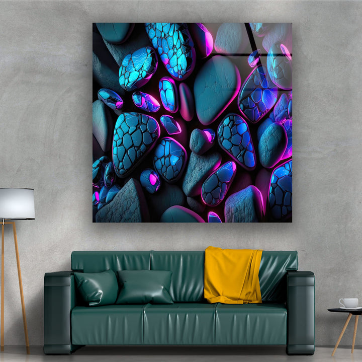 Colored Stones Stained Glass Wall Art Glass Printing Wall Art, Print photos on glass