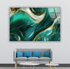 Abstract Green Marble Glass Wall Art