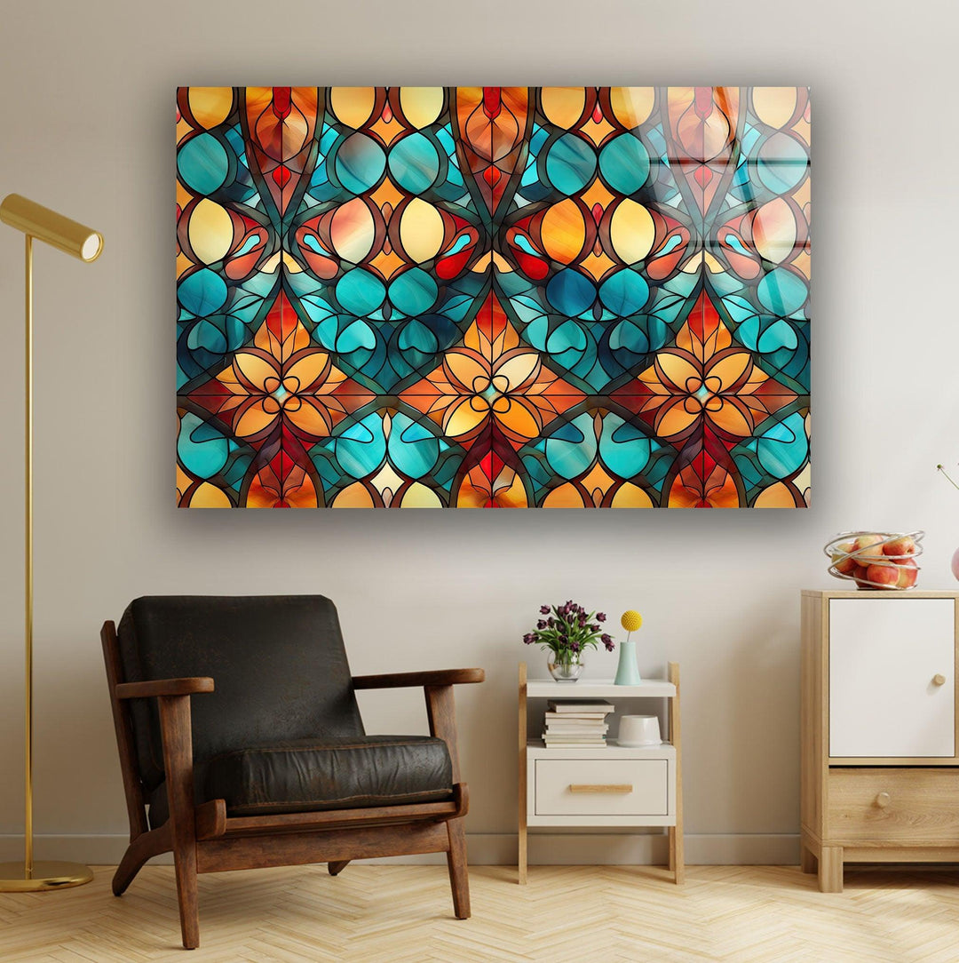 Seamless Pattern Glass Wall Art custom glass photo prints, large glass prints