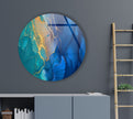 Abstract Round Tempered Glass Wall Art