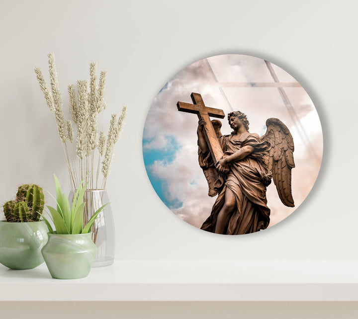 Christian Round Glass Wall Art print on glass, glass printed photos
