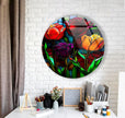 Stained Round Tempered Glass Wall Art