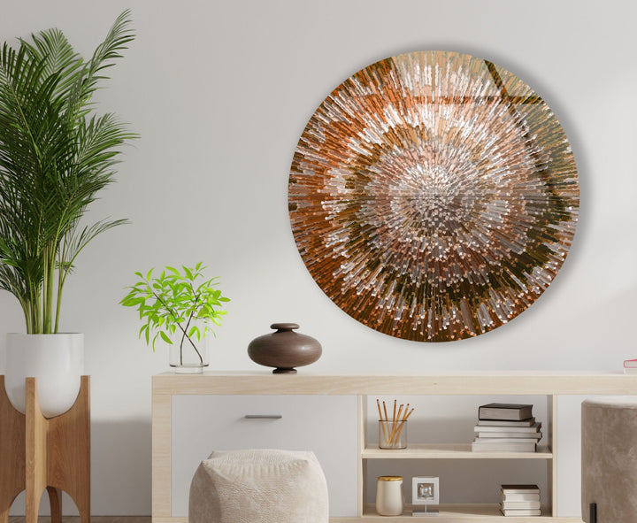 Orange Spiral Abstract Round Glass Wall Art art glass wall art, glass wall art pictures