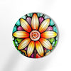 Stained Flower Round Tempered Glass Wall Art