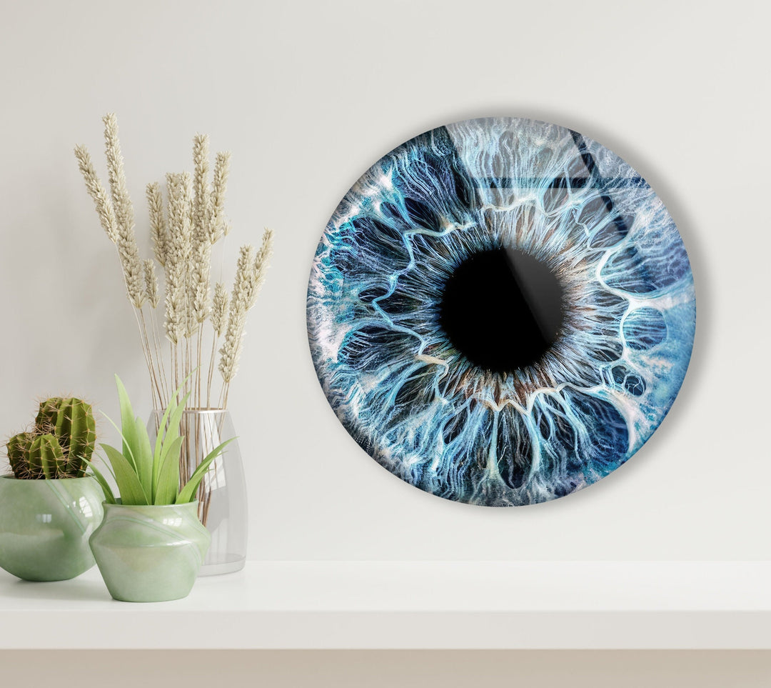 Blue Eye Round Glass Wall Art art glass wall art, glass wall art pictures