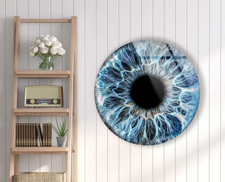 Blue Eye Round Glass Wall Art glass photo prints, glass picture prints