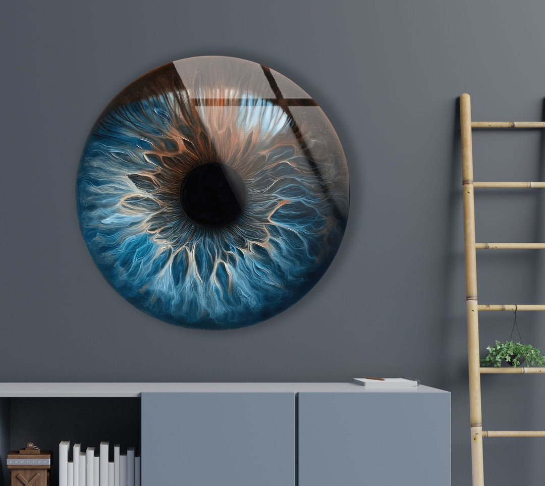 Eye Round Blue Glass Wall Art art glass wall art, glass wall art pictures
