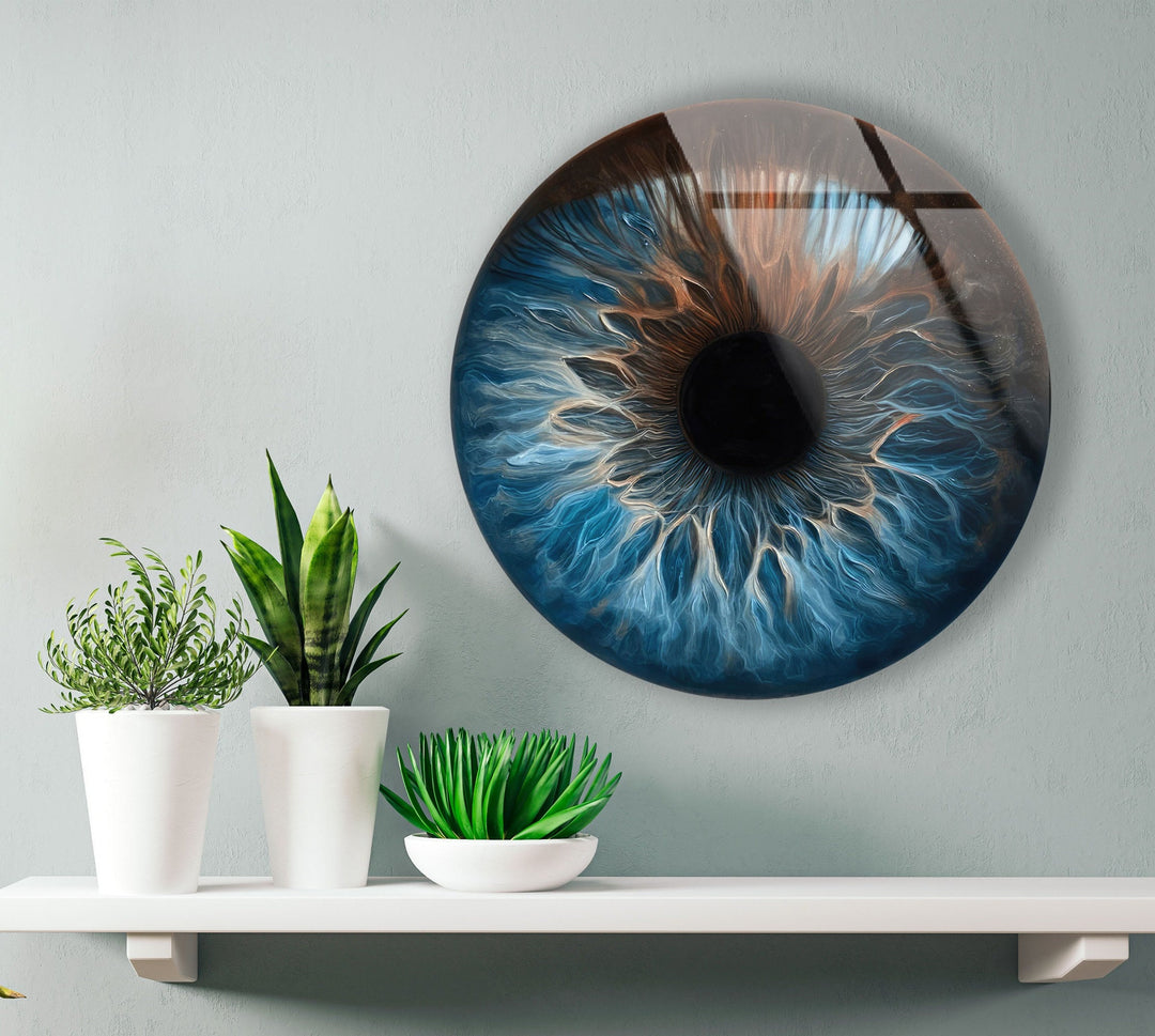 Eye Round Blue Glass Wall Art glass image printing, glass prints from photos
