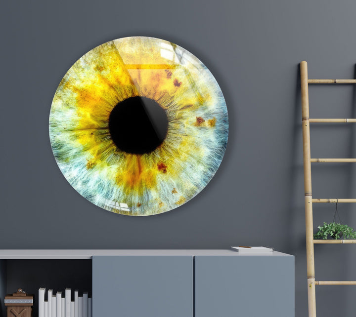 Colored Eye Round Glass Wall Art Glass Printing Wall Art, Print photos on glass
