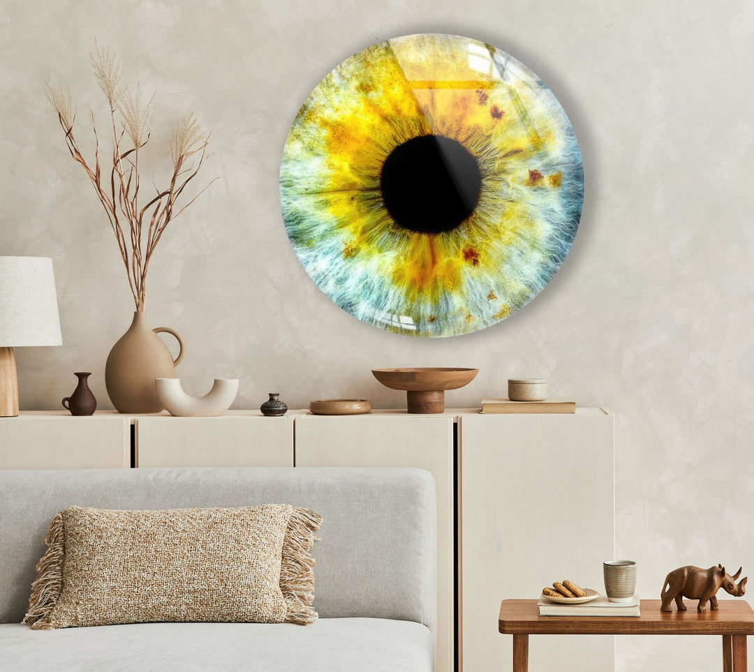 Colored Eye Round Glass Wall Art glass image printing, glass prints from photos
