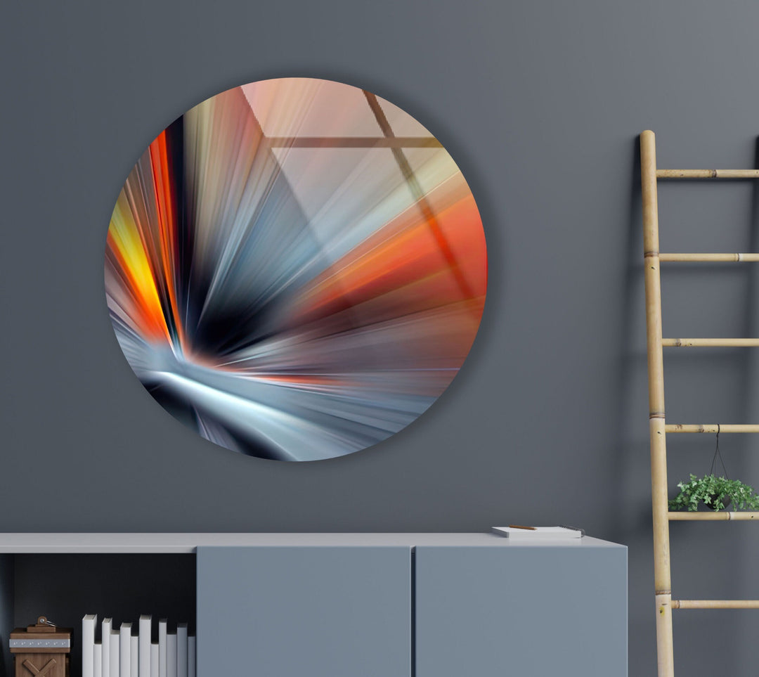 Abstract Round Silver Glass Wall Art custom glass pictures, glass art prints
