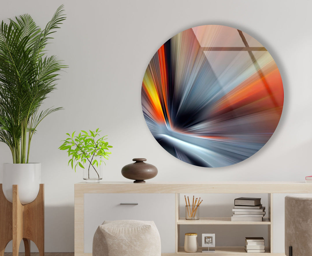 Abstract Round Silver Glass Wall Art photo print on glass, prints on glass wall art
