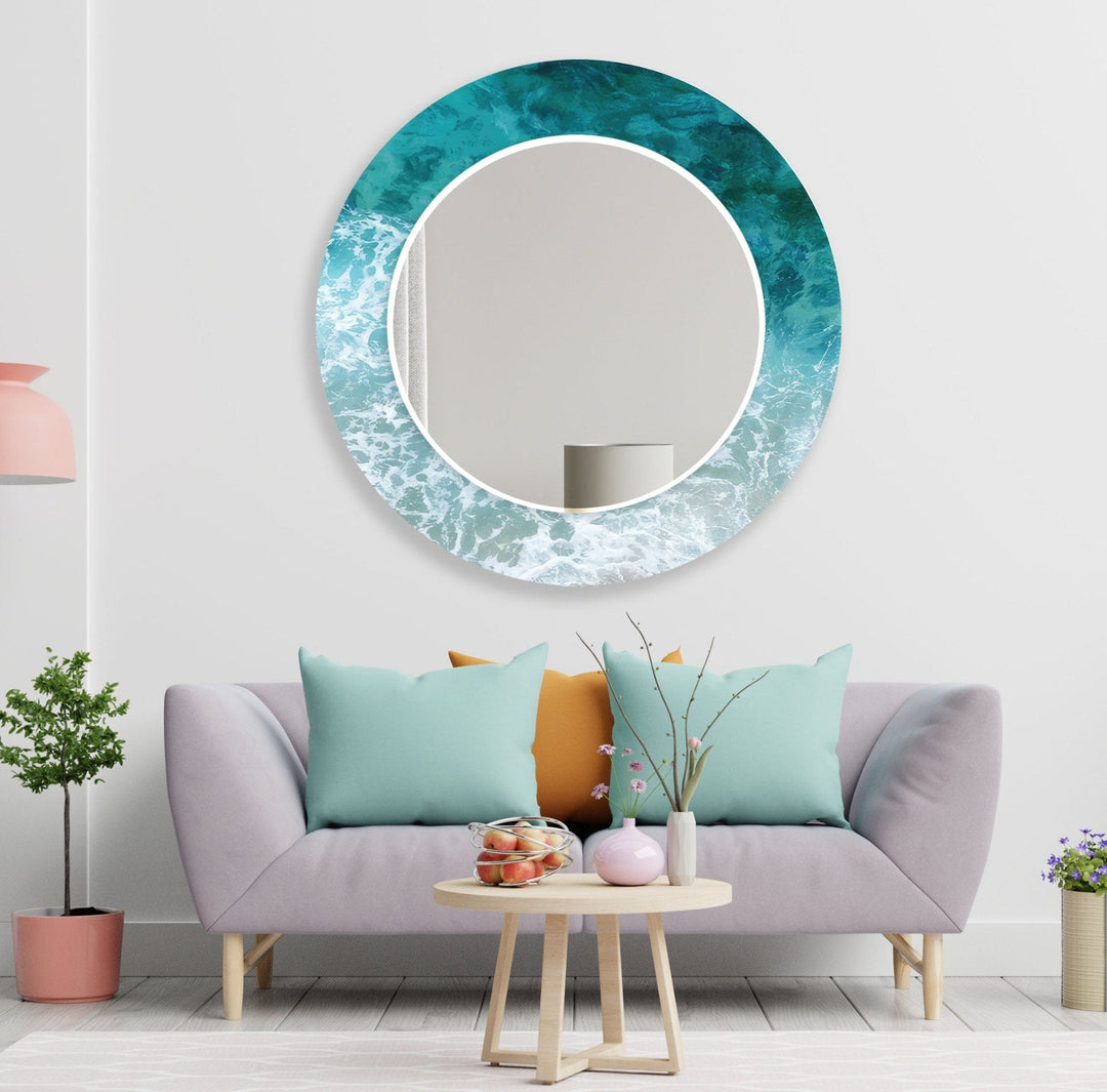 Waves Round Wall Mirror Dining Room Wall Mirror
