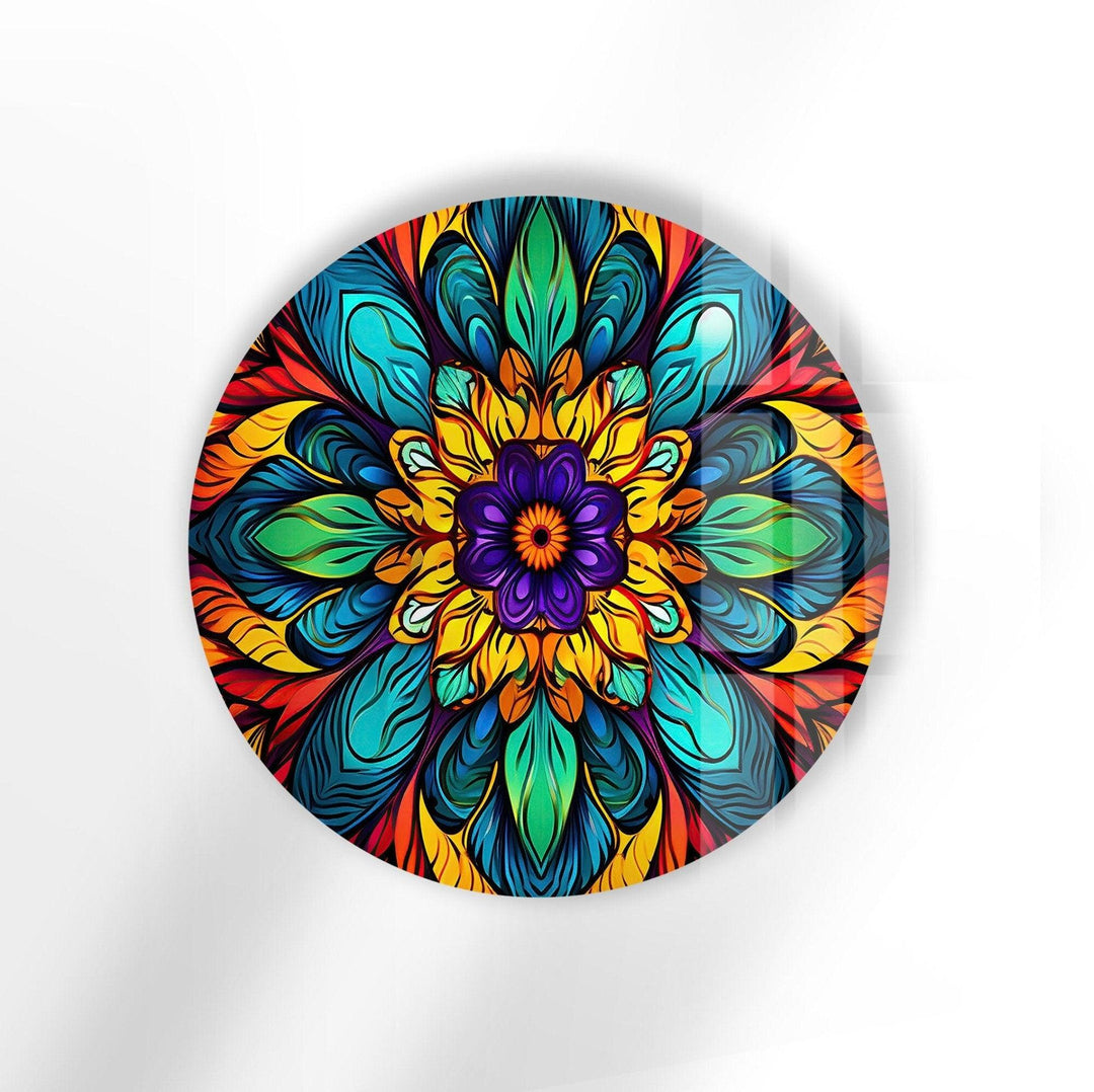 Stained Round Colored Glass Wall Art glass photo prints, glass picture prints
