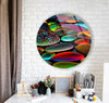 Zen Spa Stones Round Tempered Glass Wall Art