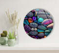 Zen Spa Stones Round Tempered Glass Wall Art