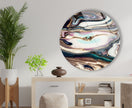 Abstract Round Tempered Glass Wall Art