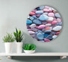 Zen Spa Stones Round Tempered Glass Wall Art