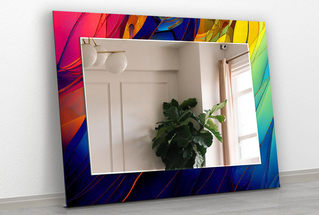 Modern Colored Abstract Wall Mirror