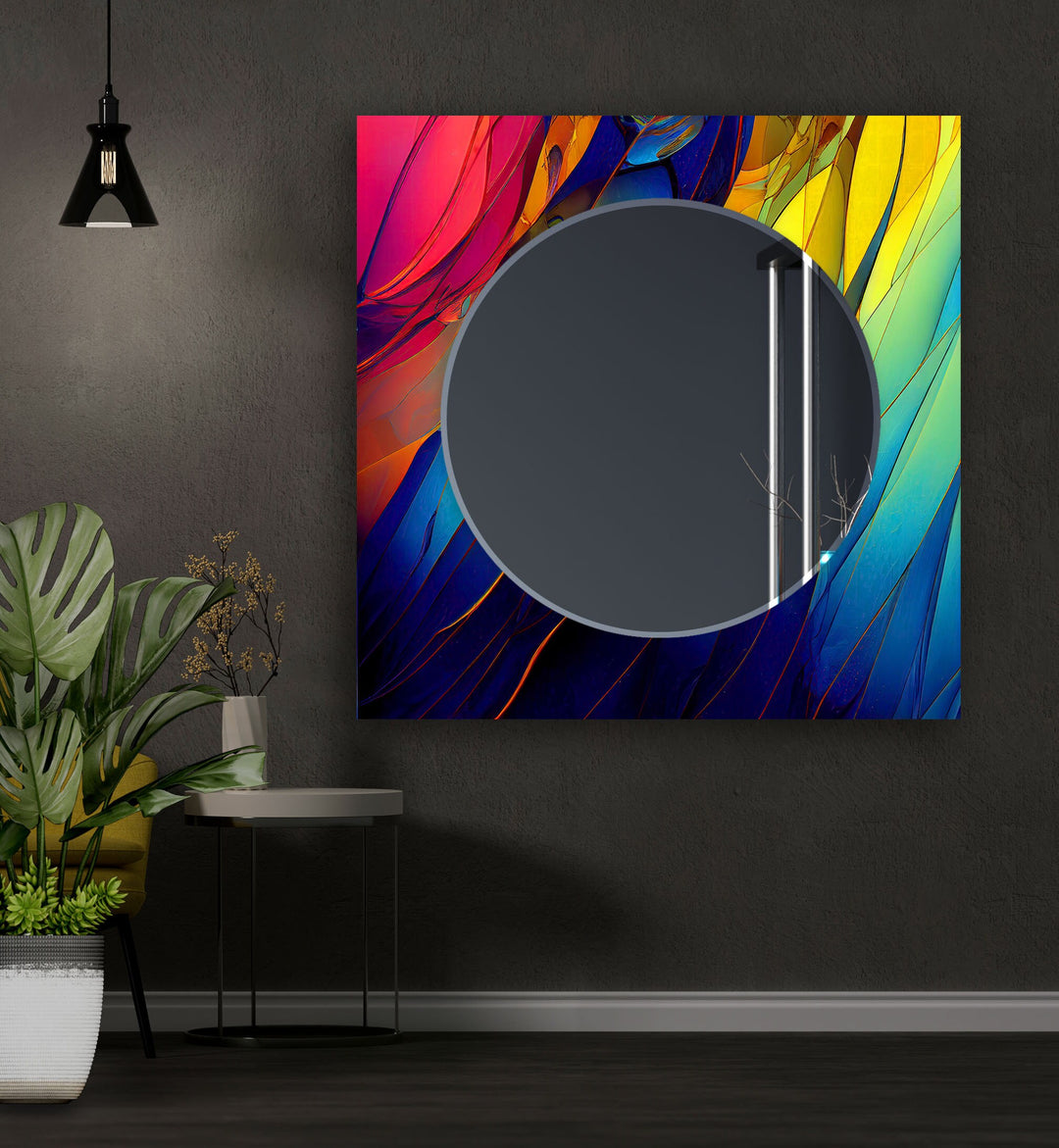 Modern Colored Abstract Wall Mirror Dining Room Mirror
