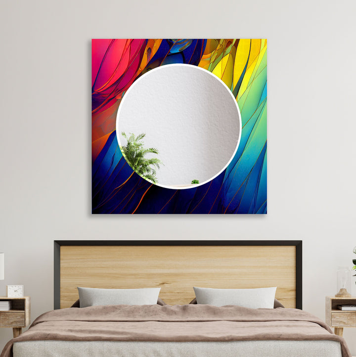 Modern Colored Abstract Wall Mirror Small Wall Mirror
