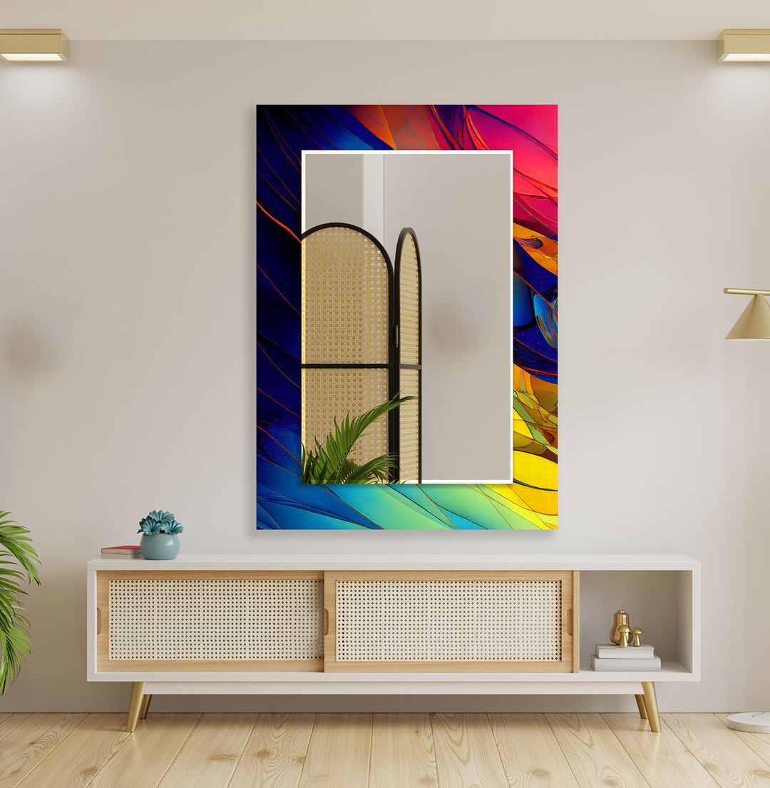 Modern Colored Abstract Wall Mirror Black Wall Mirror
