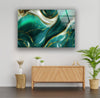 Abstract Green Marble Glass Wall Art