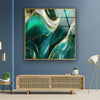 Abstract Green Marble Glass Wall Art