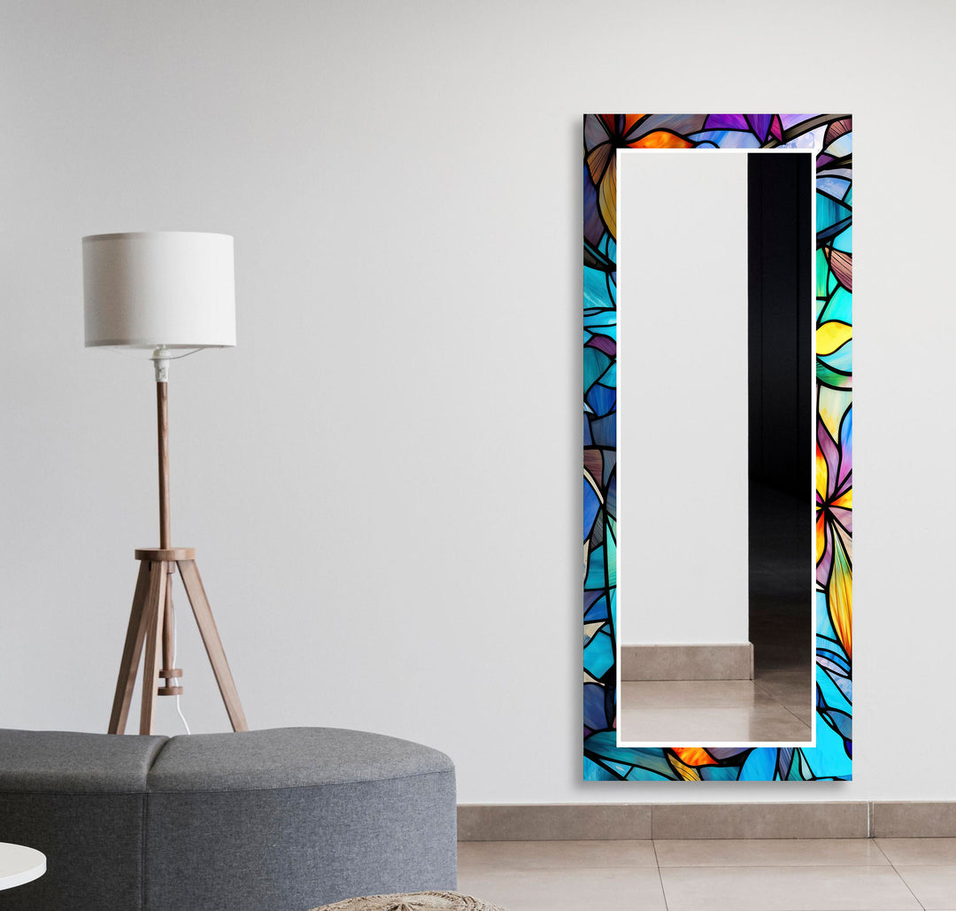 Vivid Colored Leafs Wall Mirrors Green Mirror	
