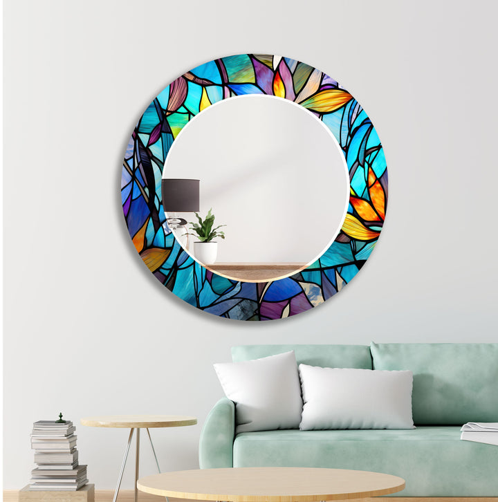 Vivid Colored Leafs Wall Mirrors Bathroom Wall Mirror
