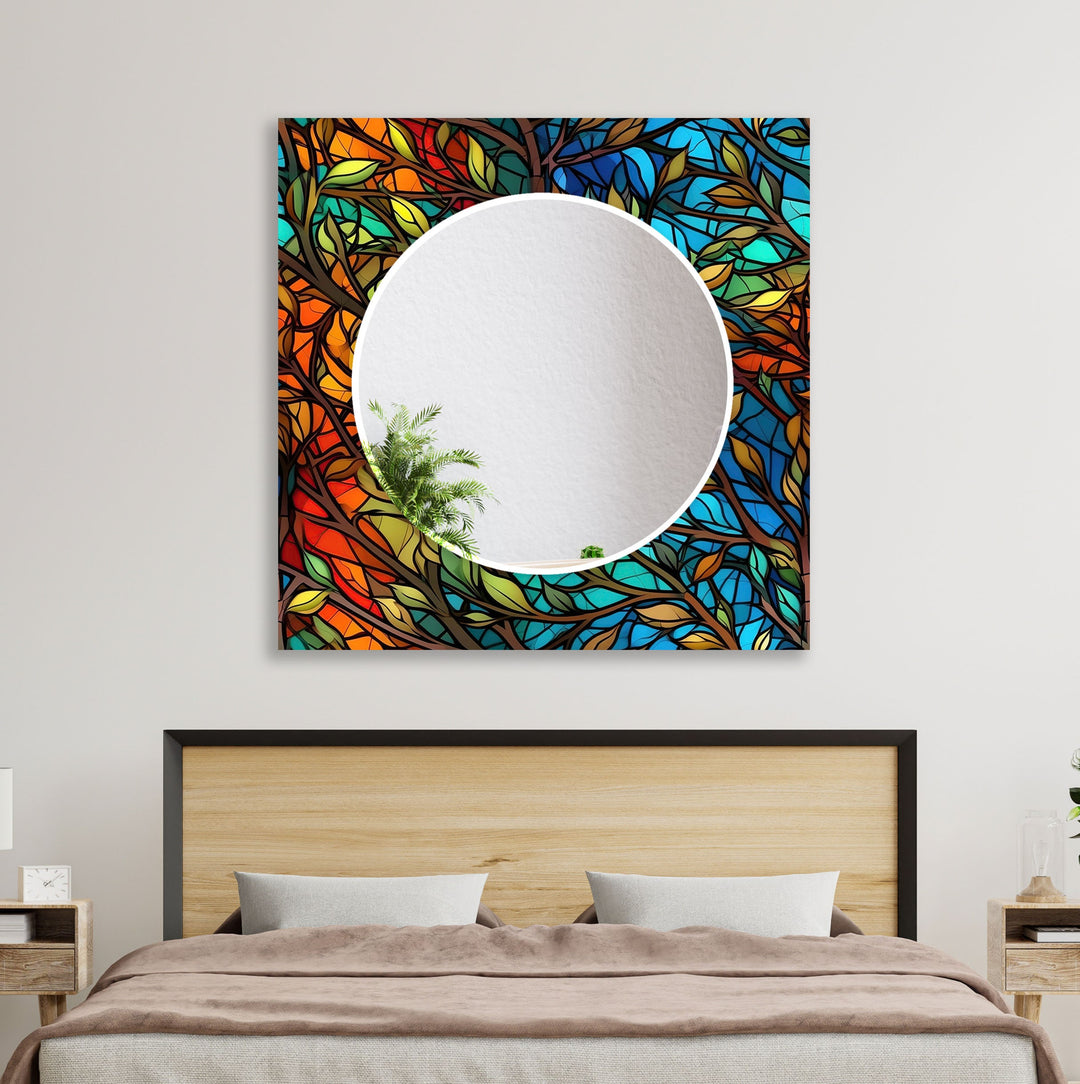 Colorful Stained Trees Wall Mirror gold mirror
