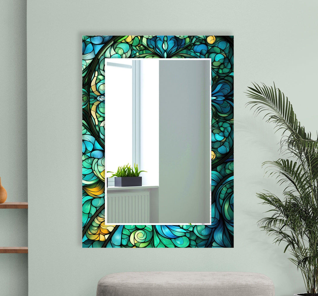 Green Flower Wall Mirrors long mirror
