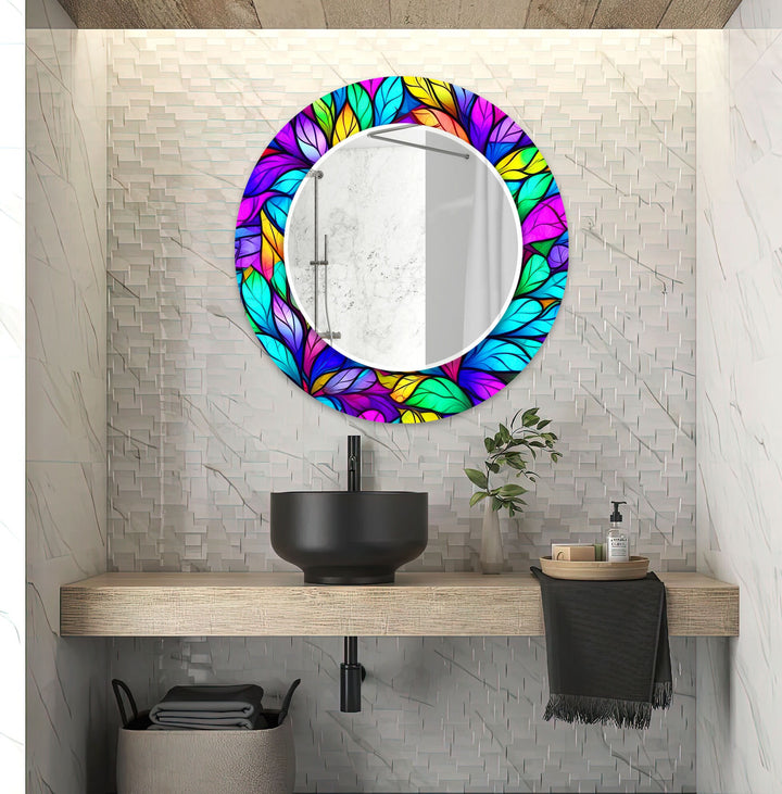 Colorful Leafs Wall Mirror Huge Mirror
