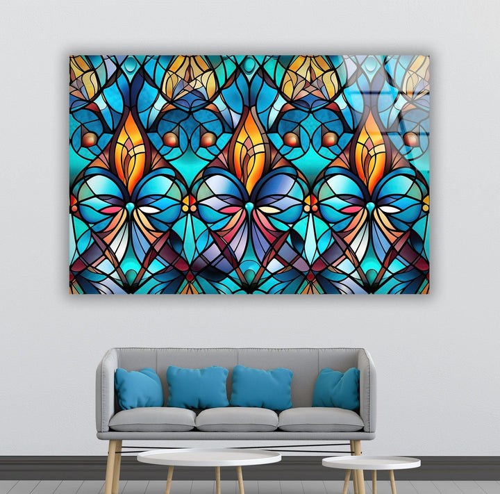 Blue Stained Art Glass Wall Art glass photo prints, glass picture prints