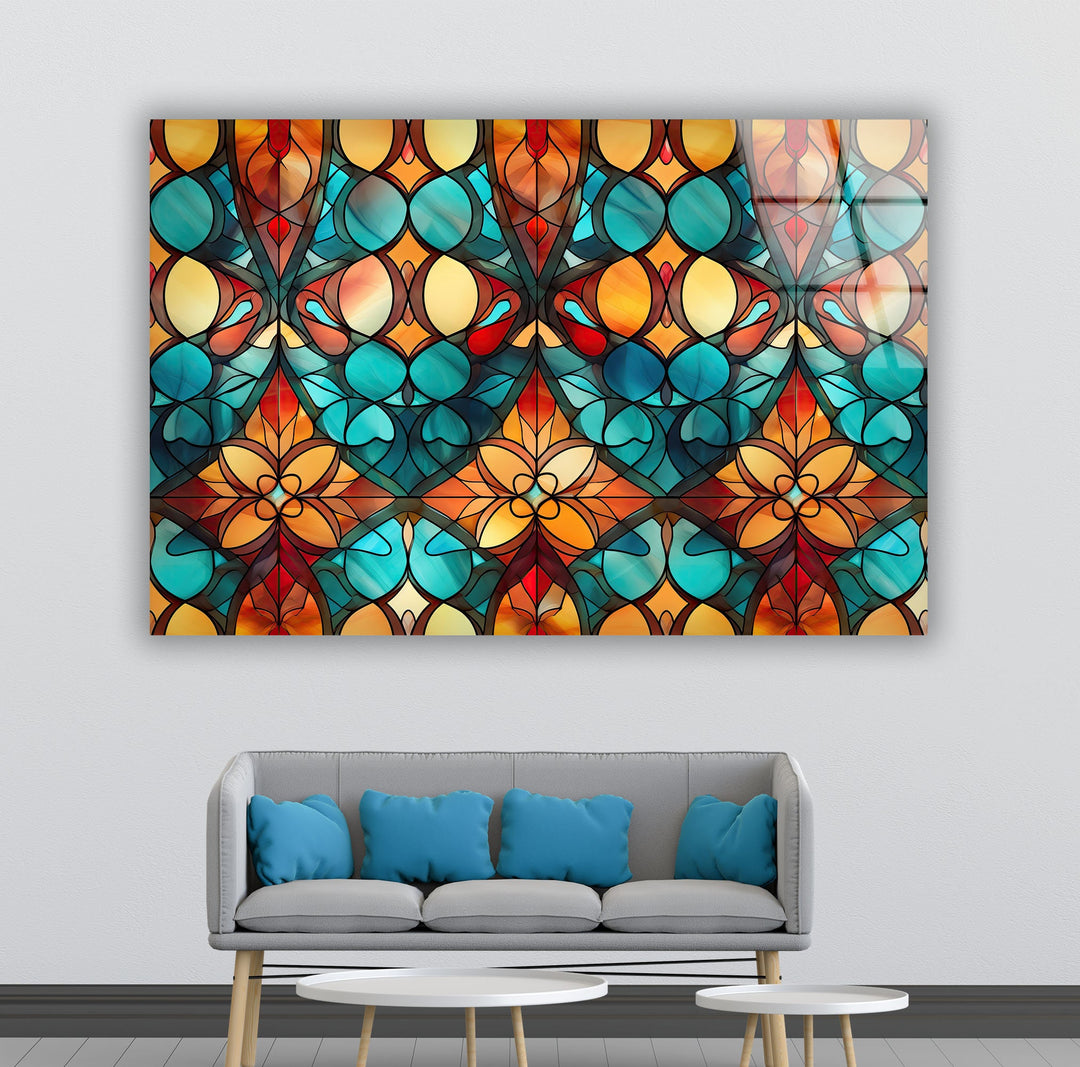 Seamless Pattern Glass Wall Art print on glass, glass printed photos